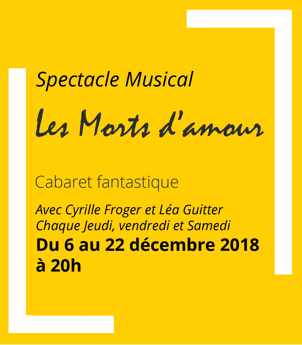 Les Morts d’amour Affiche